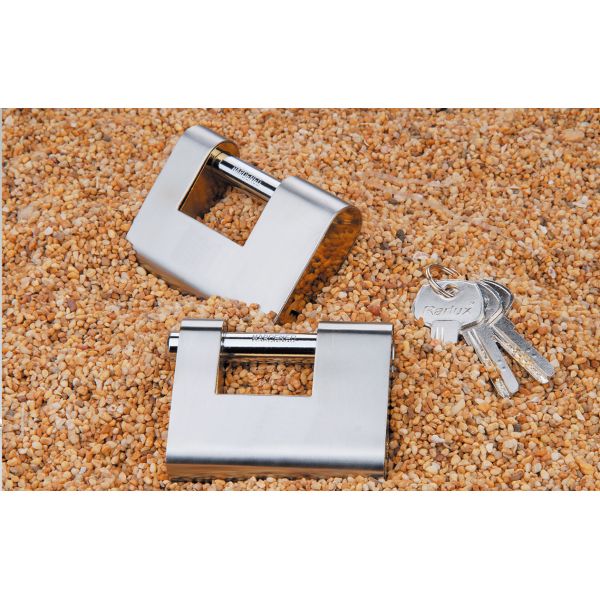 Rarlux 60-90mm High Security Durable Anti-Theft Padlock Solid Iron Armoured Body Rectangular Padlock