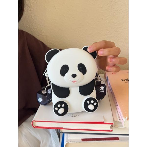 Panda прочный компактный силиконовый монетный пакет с застежкой кроссбоди плечевая сумка монета кошелек сумка школьные канцелярские принадлежности