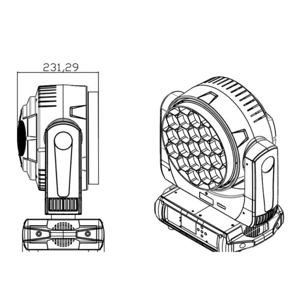 Светодиодный движущийся головной умывальник Zoom Rotation 19pcs 40W 4 В 1 Сцена Светодиод для свадебного мероприятия
