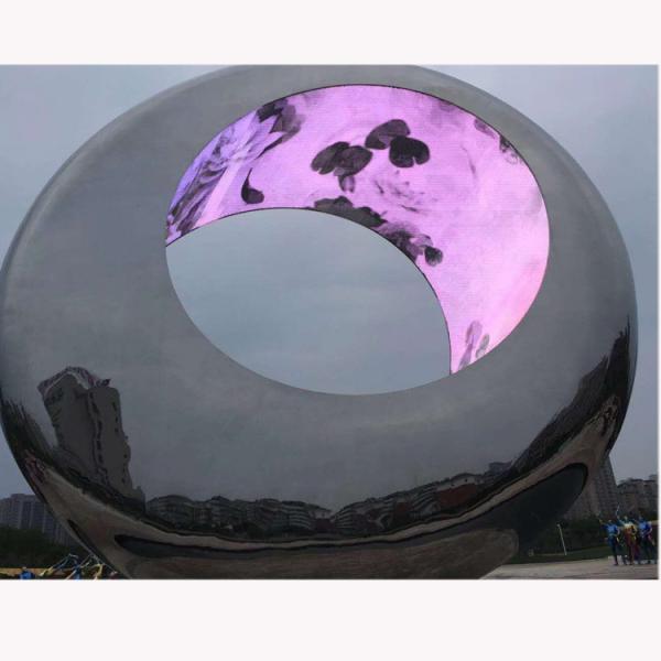 Mirror polish Large metal round ring stainless steel sculpture project,Stainless steel sculpture supplier
