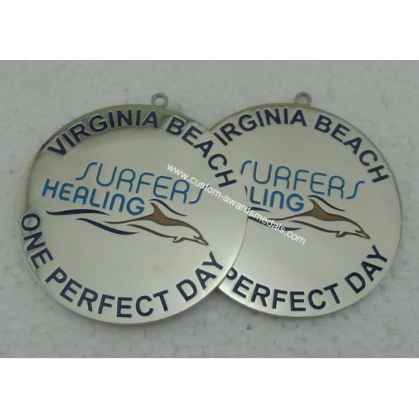 Brass Stamped Swimming Medals , Karate School Medals And 10K Marathon Awards Medals