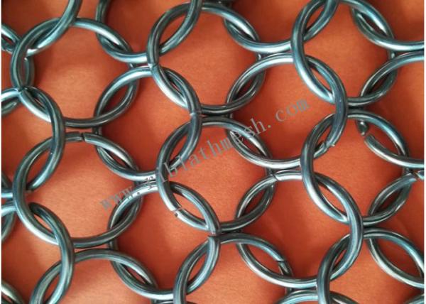 SS3016 Decorative Ring Metal Wire Mesh For Partition Wall Fabrication
