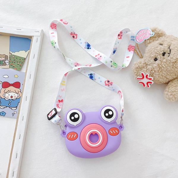 Cute Frog Silicone Pencil Box School Supplies Pencil Case For Kids Makeup Bag Shoulder Bag For Christmas Birthday Gift