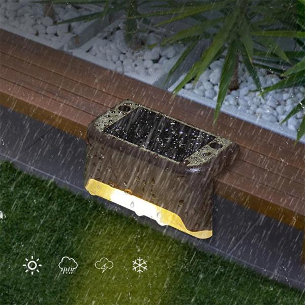 300lm Luminous Flux Solar Deck Step Railing Stairs Lights for Outdoor Garden Lighting