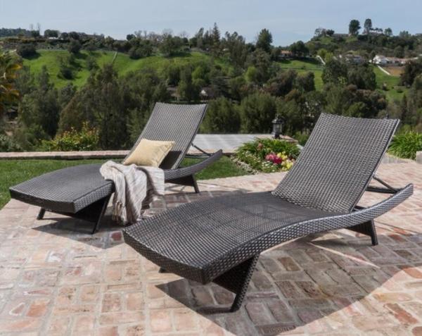 Aluminium PE Rattan beach chair All weather Outdoor Garden Patio leisure Lounge chaise chair