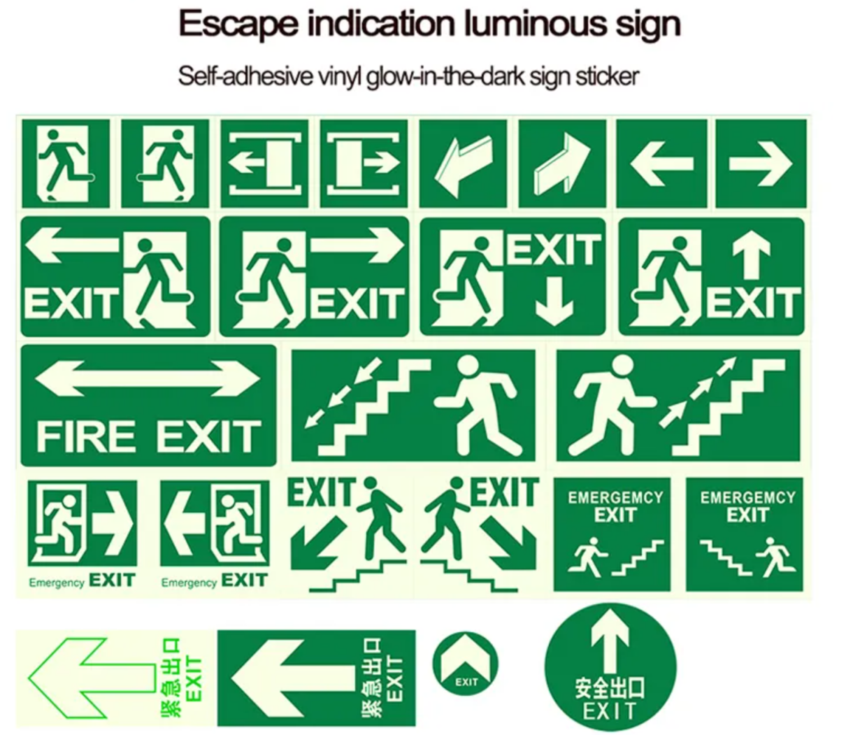 Self Luminous sticker for IMO signs Photo Luminescent Vinyl glow in the dark for Identifying Signs