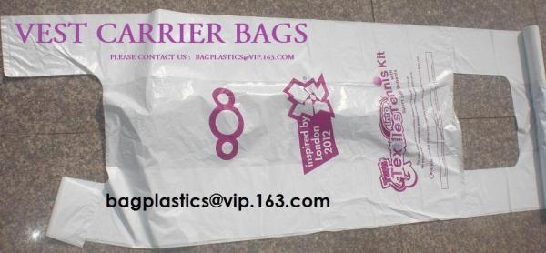 BIO Biodegradable Pre-Printed Thank You Retail Bags,Green Plastic T-shirt Shopping Bags,Compostable Biodegradeable, Extr