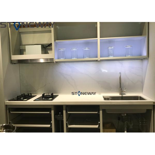 Customized Kitchen Quartz Stone Top Anti Faded , Engineered Quartz Worktops
