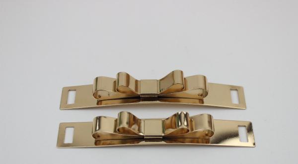 Metal shoe hardware accessories gold butterfly bow shape iron sheets shoelace buckles