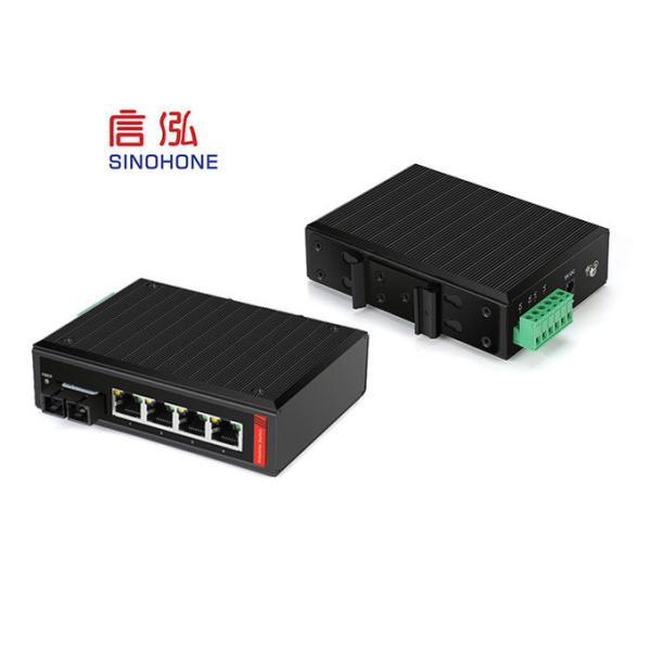 Outdoor Security System Utp And Sc Connector 4 Ports Industrial Poe Switch