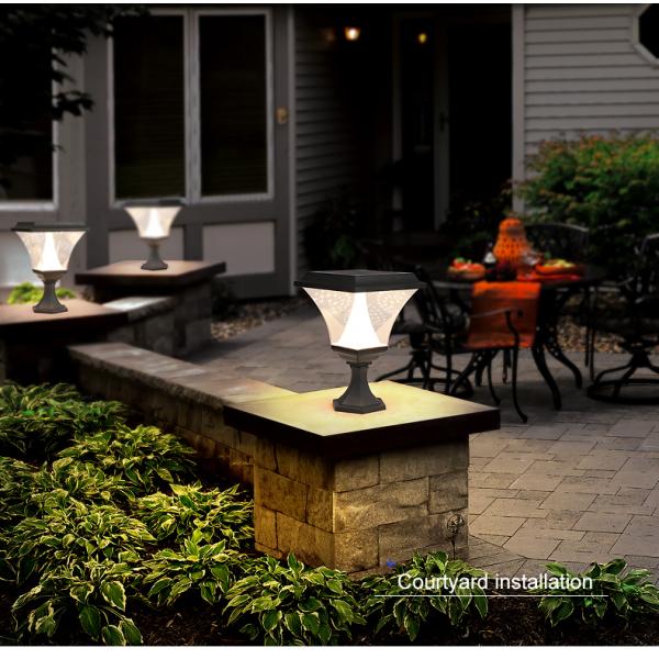 Die Cast Aluminium 30W Solar Pillar Light Garage Fence Decoration post lamp