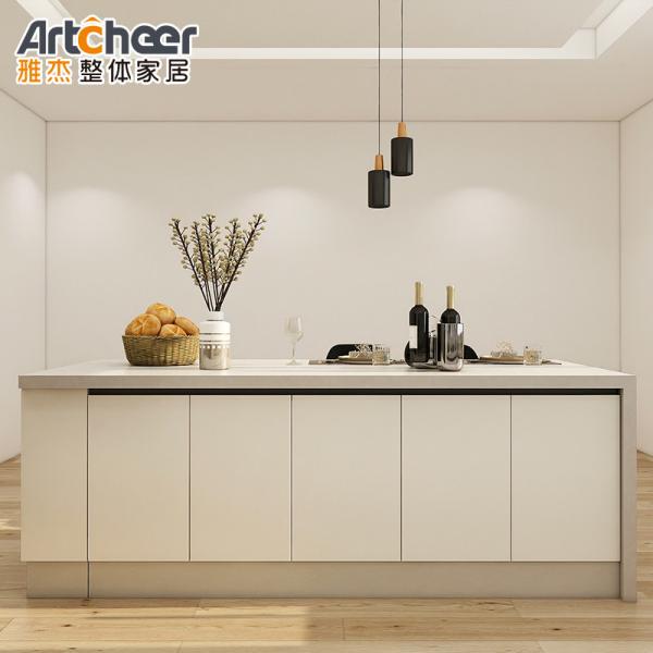 White Color Furniture Handles and Knobs for Modern Kitchen Cabinet Design in Plywood