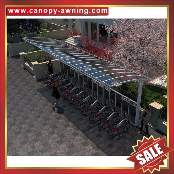 outdoor public aluminum polycarbonate park sharing bike bicycle motorcycle  shelter canopy cover awning for sale