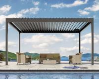 Proteção solar automática de pergola com pára-choques à prova d'água, com rede