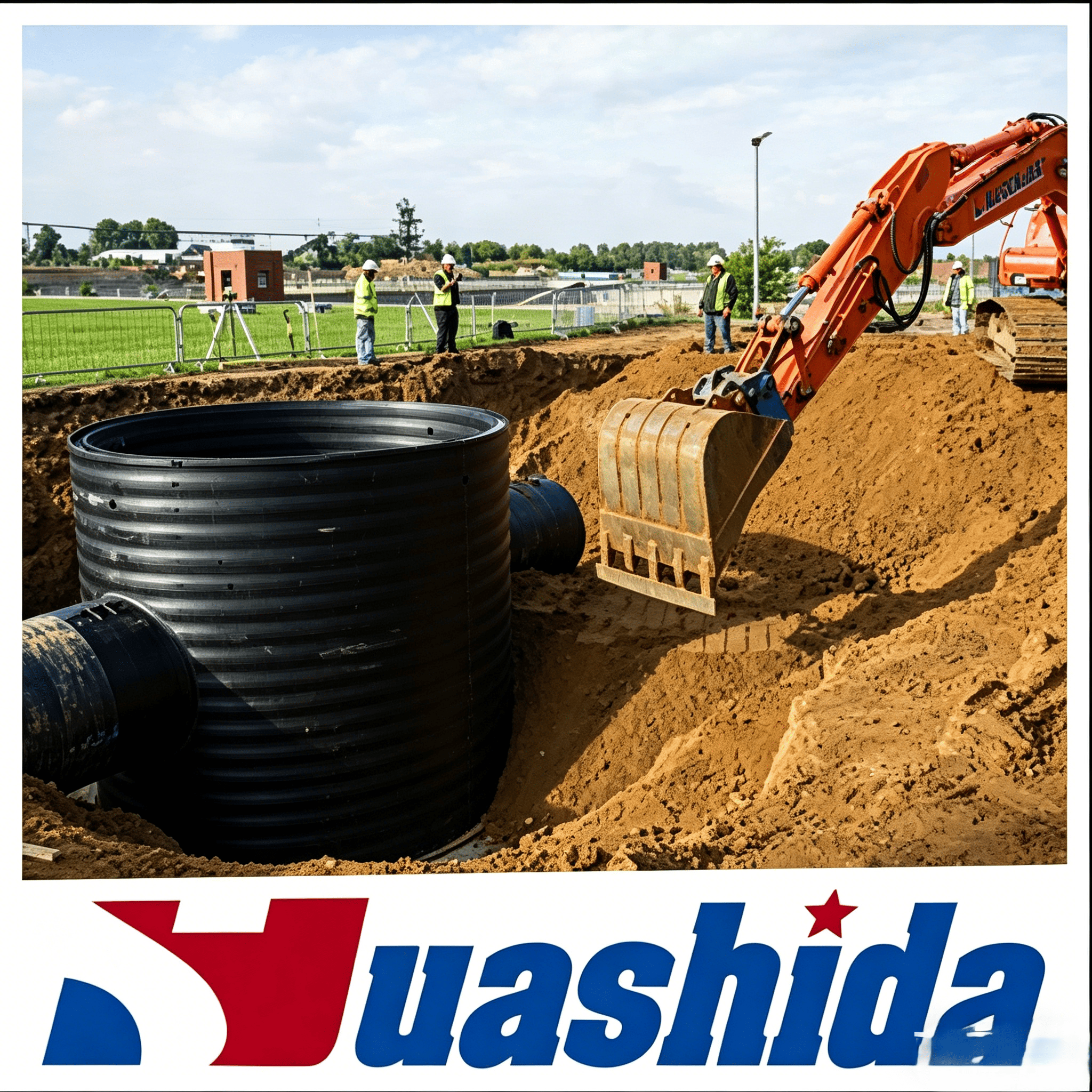 HDPE PP PVC Double Wall Corrugated Pipe Line for Municipal Sewage Drainage
