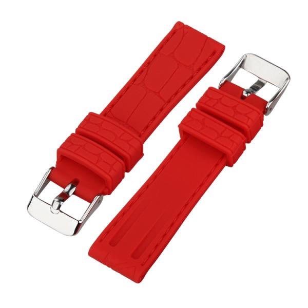 Alligator Pattern Silicone Rubber Watch Strap Bands ROHS CE Passed
