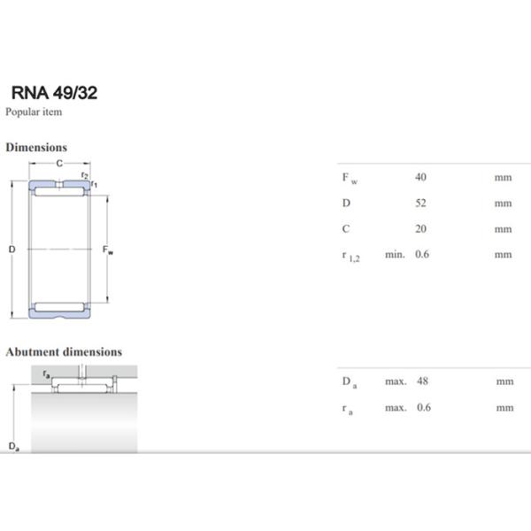 RNA49/32 High Precision Needle Rollers / Cylindrical Roller Bearing For Industrial Gearboxes