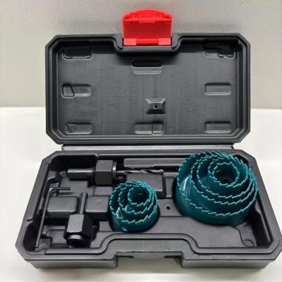 19mm-64mm Metal Holesaw Kit 11PCs Carbon Steel Hole Saw Spray Painted