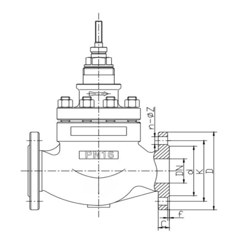Válvula de control de globo neumática de diafragma CF8 Válvulas de globo para control de flujo