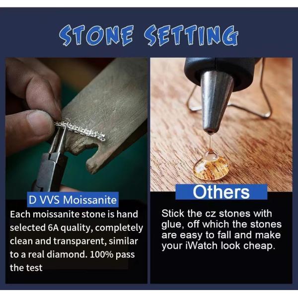 Тазобедренные ожерелье тенниса Moissanite цепи 925 тенниса Moissanite хмеля стерлинговое серебряное