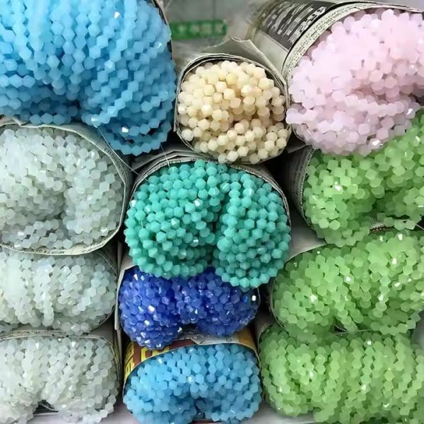 Factory Wholesale Exquisite Colorful 2/3/4/6/8/10mm Faceted Crystal Glass Beads Lampwork Glass Beads