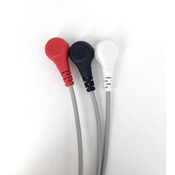 3350mm General 6 Pin ECG Patient Cables AHA One Piece 3 Leads ECG Cable