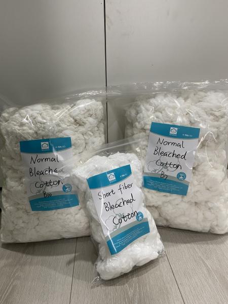 Absorbent Bleached Hydrophilic Raw Cotton Bleached Cotton Noil Combed Ordorless Eco Friendly Surgical