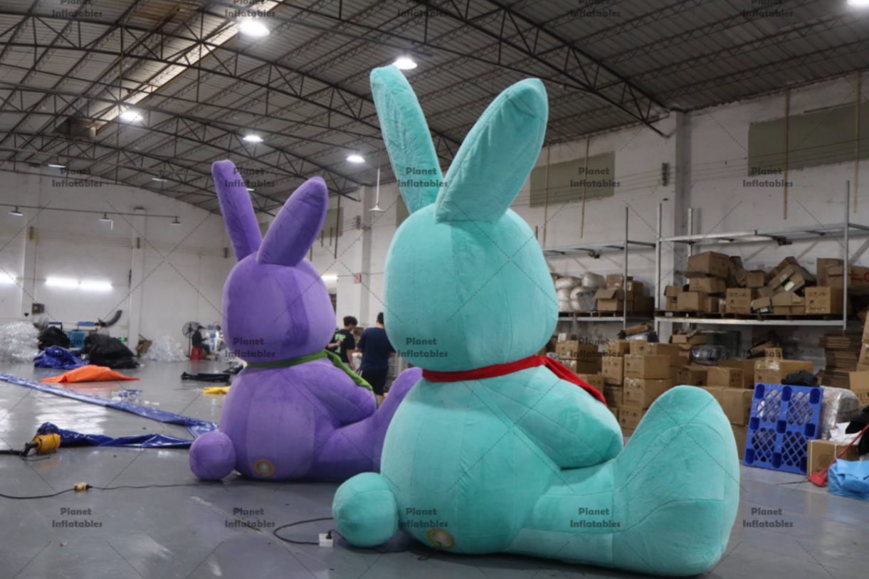 Easter Festival Party Decorating Props Inflatable Plush Rabbits,inflatable Cartoon Bunny Balloon