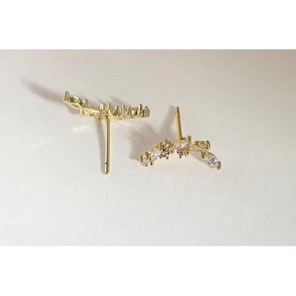 925 Sterling Silver Jewelry en gros Minimaliste Petit 925 Sterling Silver Zircon Stud Boucles d'oreilles ornées Boucles d'oreilles pour femmes