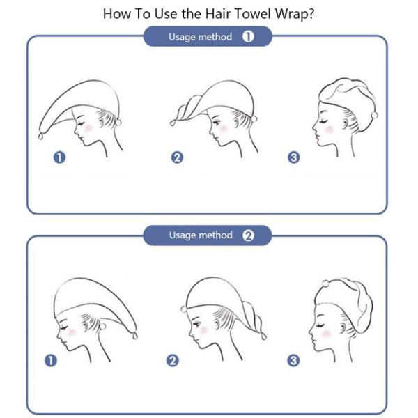 Hair Towel Wrap Super Absorbent Hair Turbans for Women Quick Dry Hair Microfiber Towels