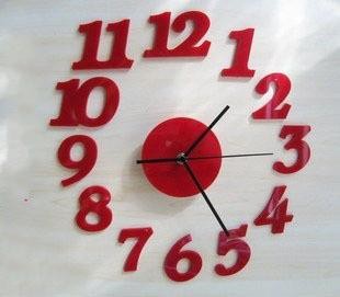 Red Princess DIY Acrylic Contemporary Wall Clock For Wall Art Decoration SH-32