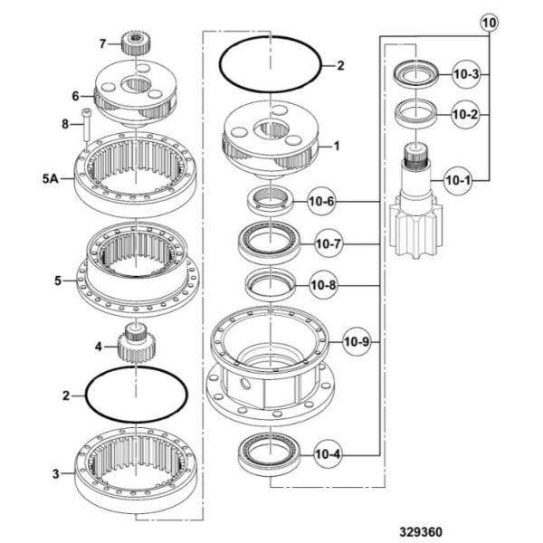 05/903865 Toothed шестерней кольца для коробки передач качания экскаватора JCB JS220