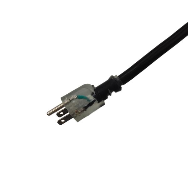 Home Appliance 3 Pin Heavy Duty 12 Gauge Extension Cord 3-foot ETL Standard Black/Grey Power Cord 15A 125v Electrical Cable