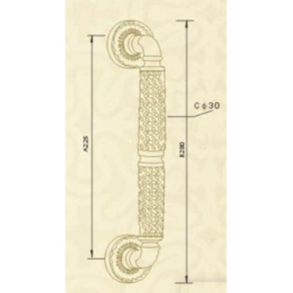 El tirón floral del hardware del vintage maneja el oro a cielo abierto del modelo 24K plateado