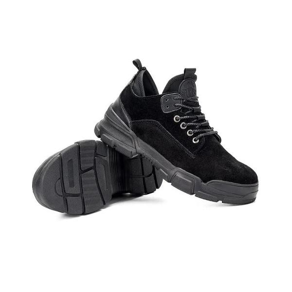 Unisex Crazy Horse Leather Boots Yellow Steel Toe Safety Footwear Unisex