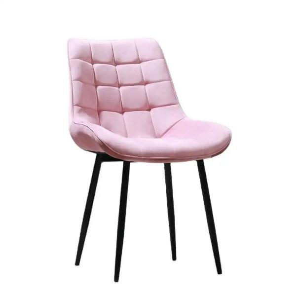 Adjustable Velvet Upholstered Dining Chair with Metal Legs