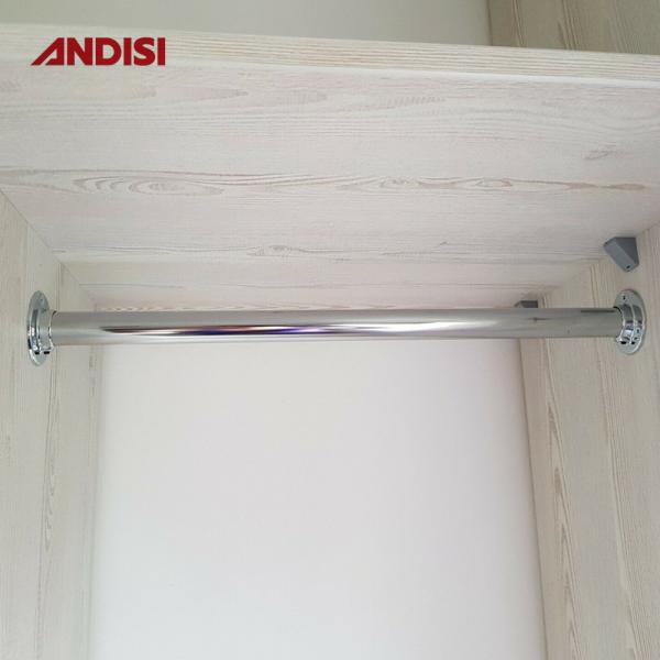 Modern Metal Wardrobe Tube Holder for Closet Rod Support Clothes Hanging Rail 25