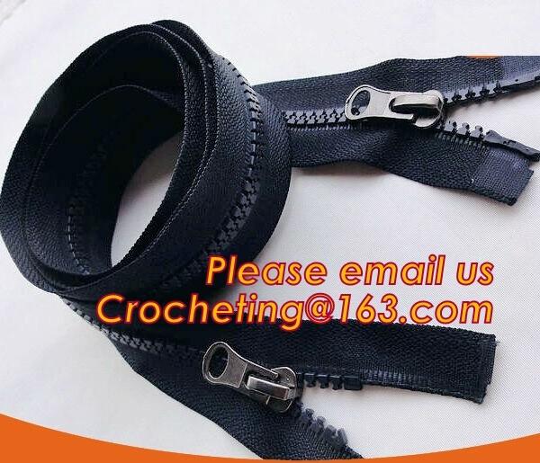 Garment accessories metal symmetric zipper,zipper for wallet,long chain metal zipper