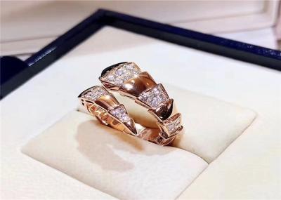 Handmade 18K Gold Diamond Jewelry Snake Ring With Black Onyx