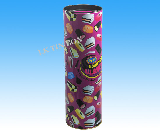 Round Wine Tin Box For Gift Promotion , Metal Cans With Lids FDA SGS LFGB