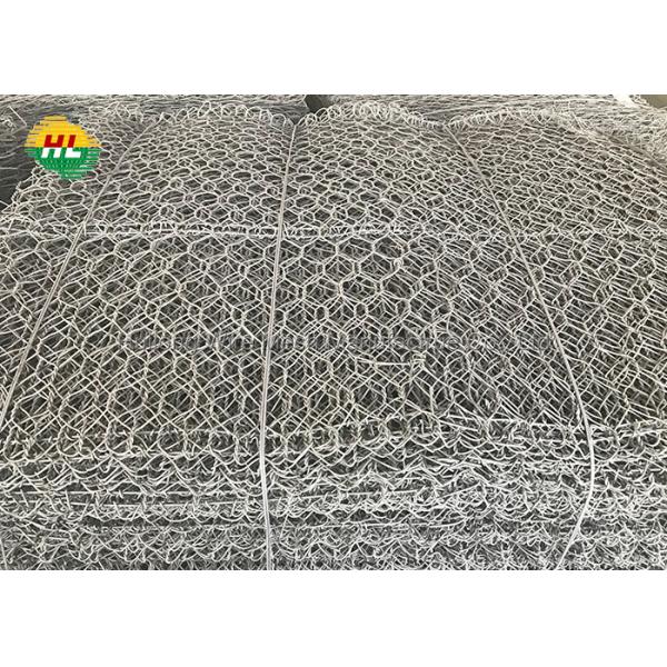 2x0.5x0.5m Steel Gabion Box Wire Mesh , Hexagonal Stone Gabion Cages