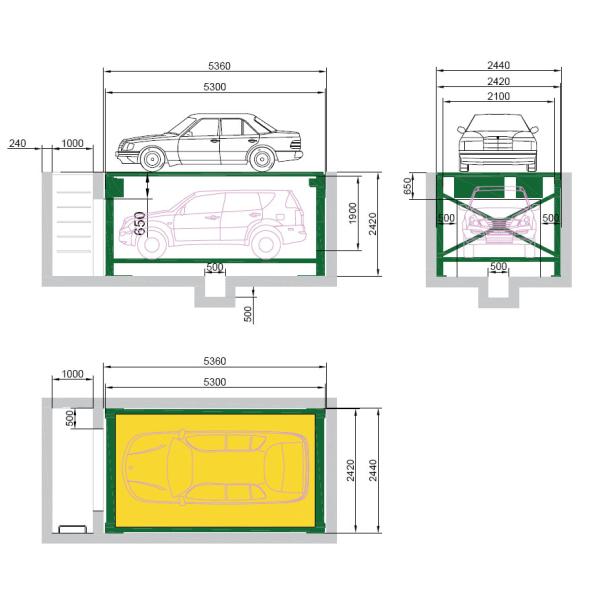 2 or 3 Undground Car Parking Lift Suppliers/Carpark System/Automatic Parking Car Lift/Double Decker Garage