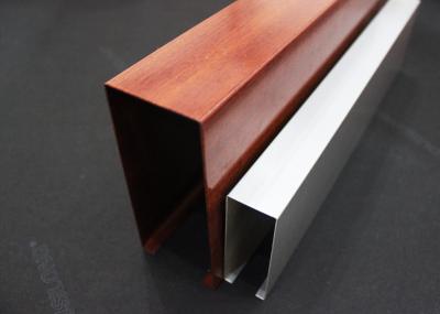 Metal linear U - teto de alumínio da tela do perfil/revestimento retangular do pó do teto do tubo