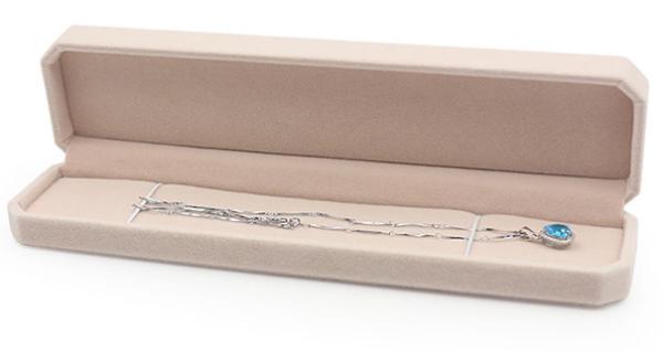 Personalized Jewelry Velvet Box Hot Stamping Suede Plastic Necklace Jewelry Box