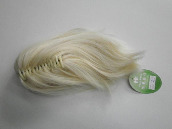 Claw Clip Ponytail Hair Piece Human Hair Heat Resistant Fiber Blonde