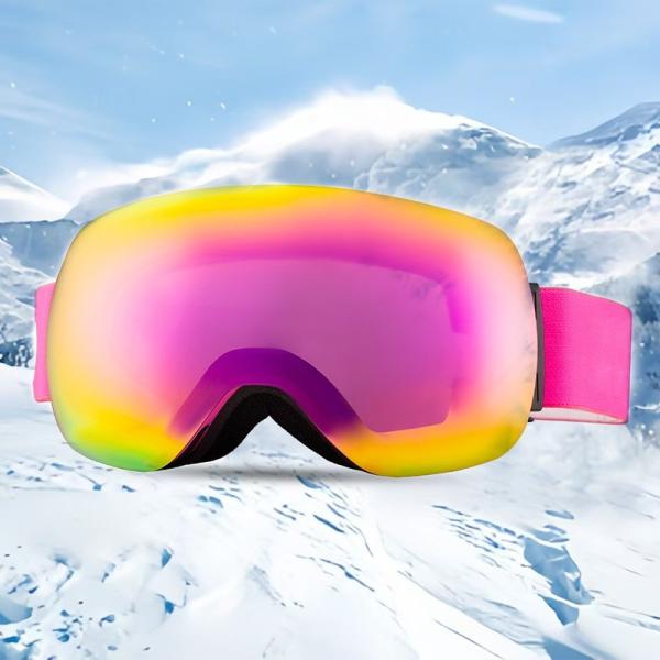 Customizable Magnetic Lens Ski Goggles Anti Impact Photochromic Ski Goggles