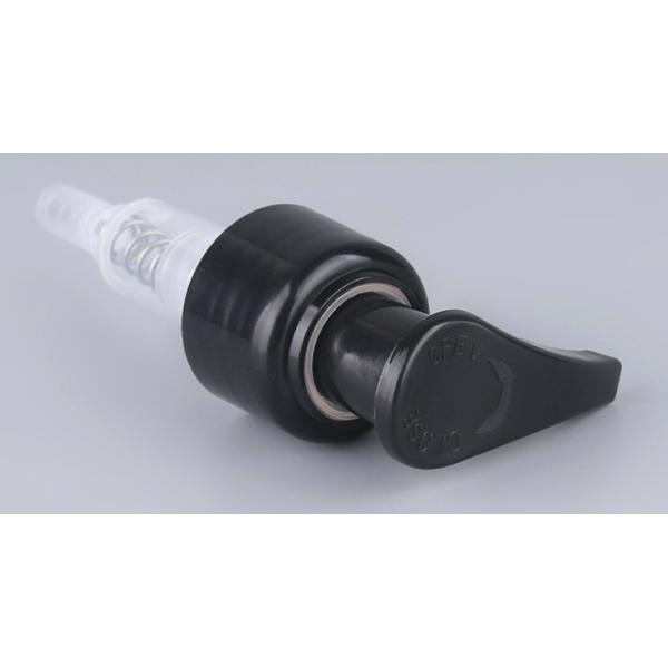 Cosmetic Pressing Liquid Dispenser Pump Hand , Light Touch Black Lotion Pump