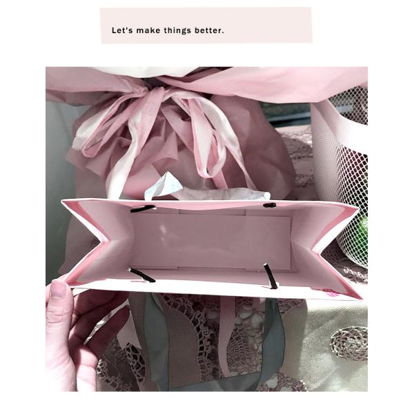 Waterproof Pink Boutique Printed Paper Gift Bags 8x4x10 odm