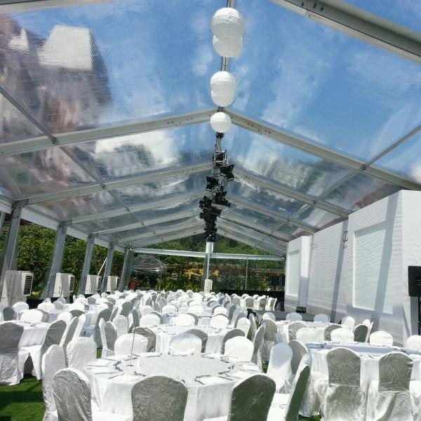 Waterproof 3m To 40m 60m PVC Wedding Tent With 60x20m Clear Roof