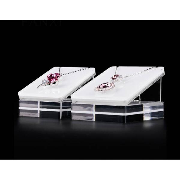 Necklace and Bracelet Jewelry Slanted Stand White Clear Acrylic 3
